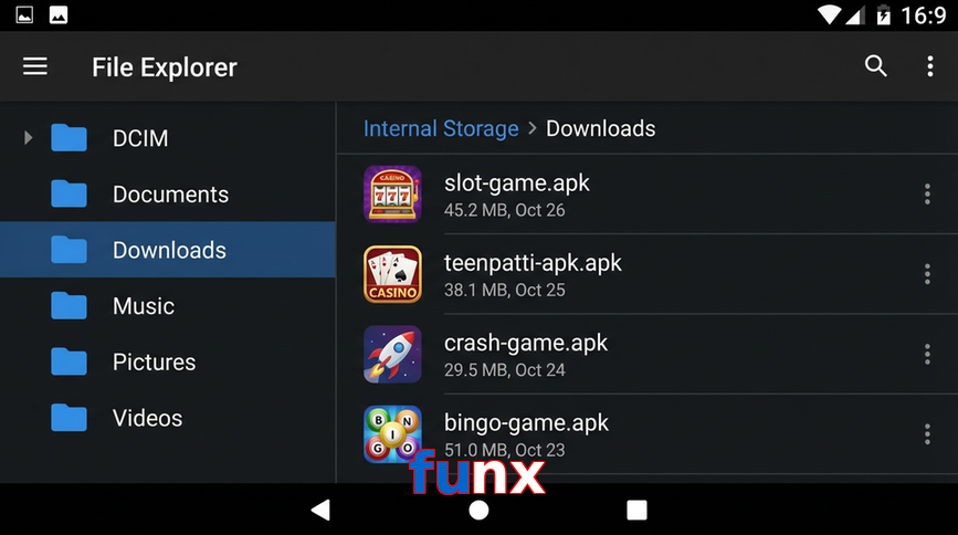 Main screen of Funx gameapk page for PK players